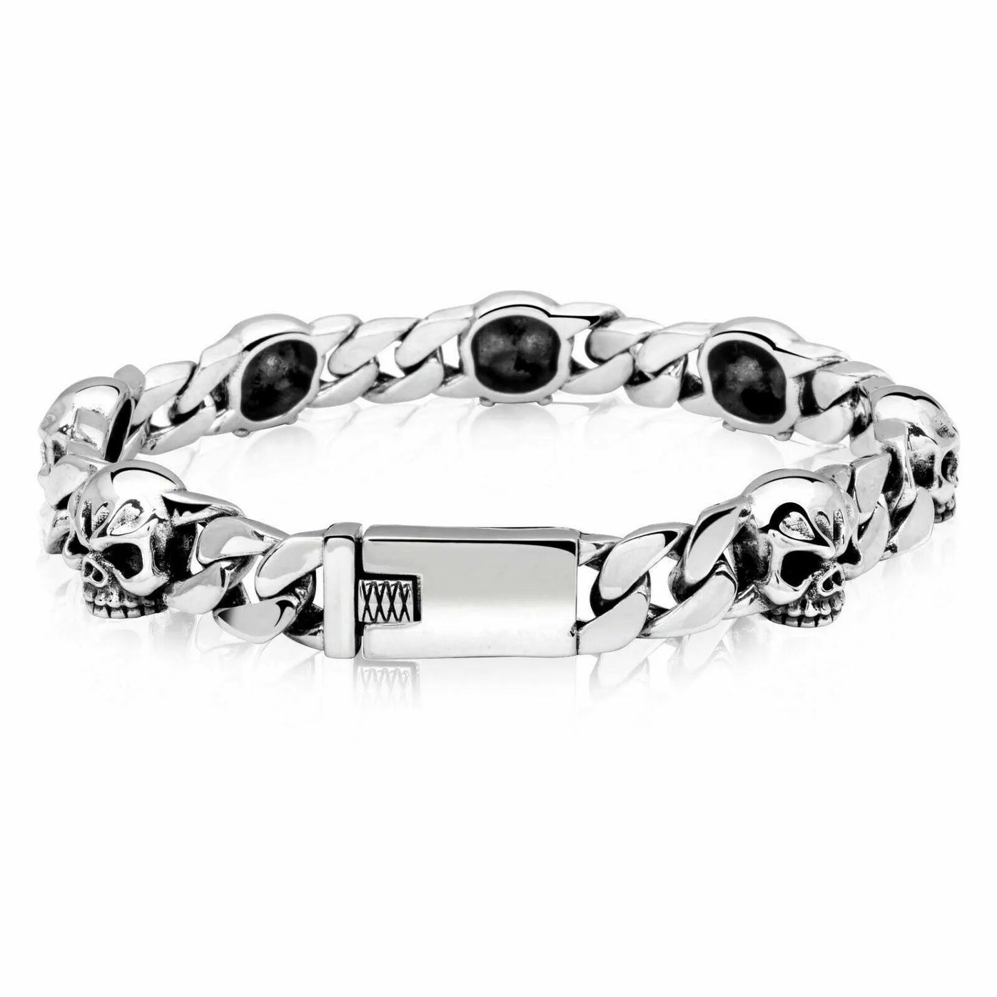 Totenkopfarmband 11 mm 925er Silber - Tony Fein