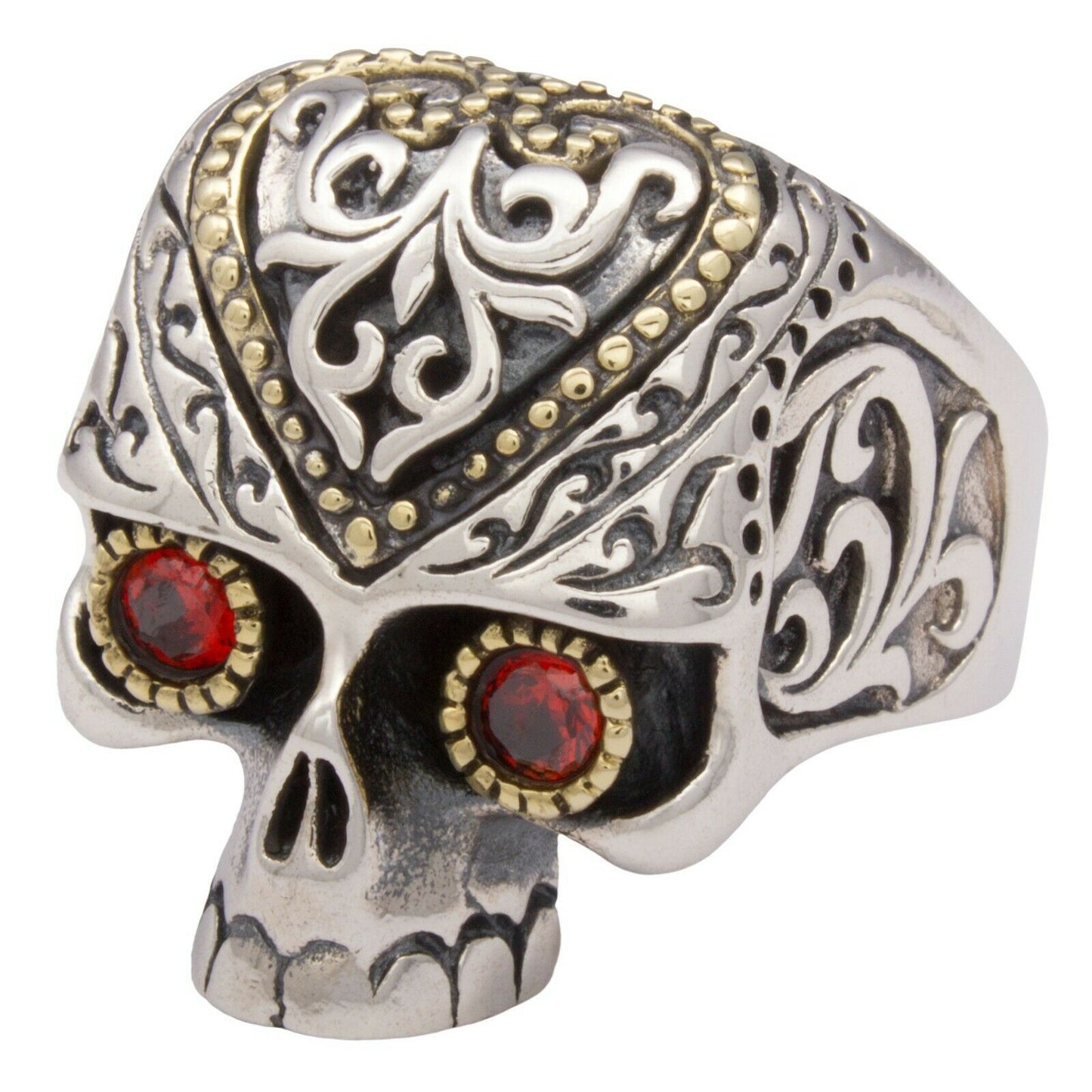 Totenkopf Ring Vergoldet 925er Silber