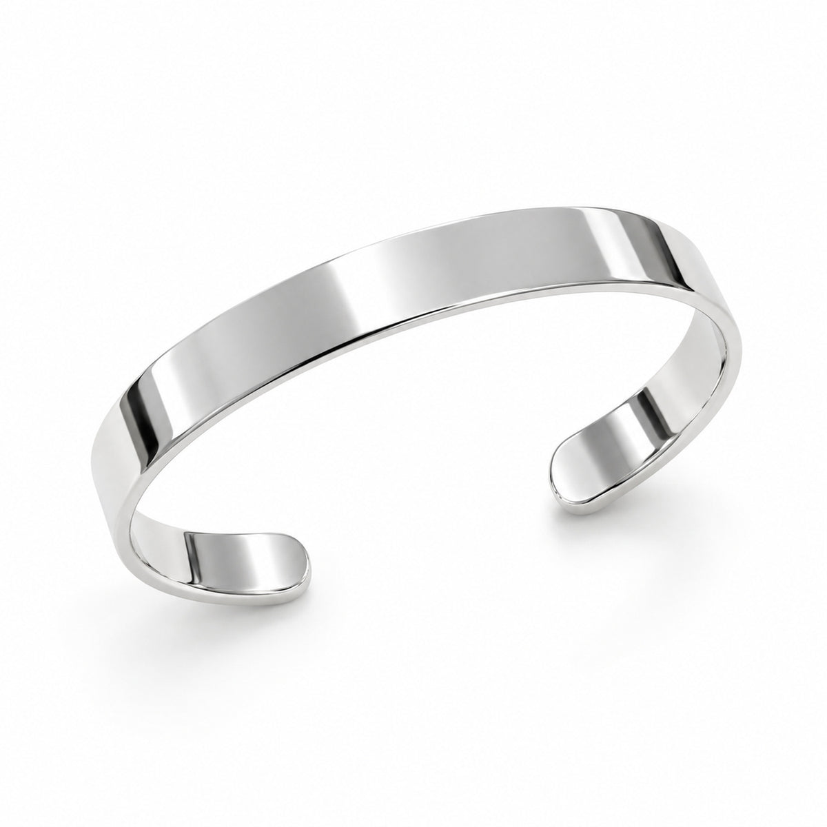Breiter Armreif PURE Massiv 925er Sterling Silber Hochglanzpoliert