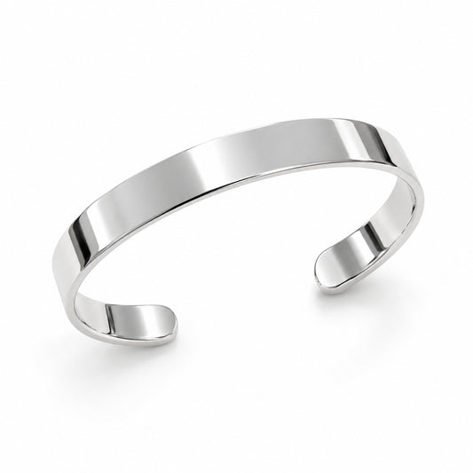 Breiter Armreif PURE Massiv 925er Sterling Silber Hochglanzpoliert