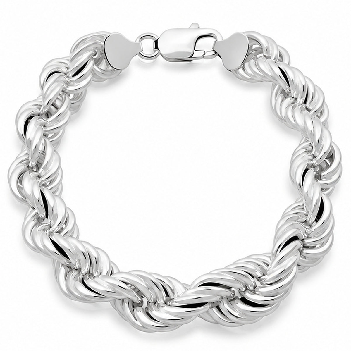 Kordelarmband 10 mm 925er Sterling Silber Massiv