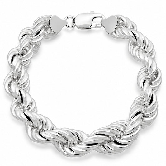 Kordelarmband 10 mm 925er Sterling Silber Massiv