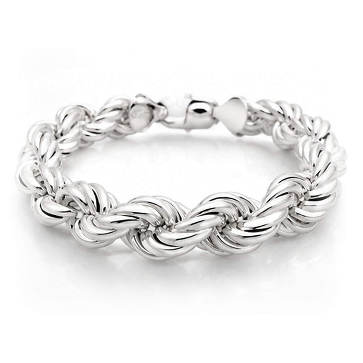 Kordelarmband 10 mm 925er Sterling Silber Massiv