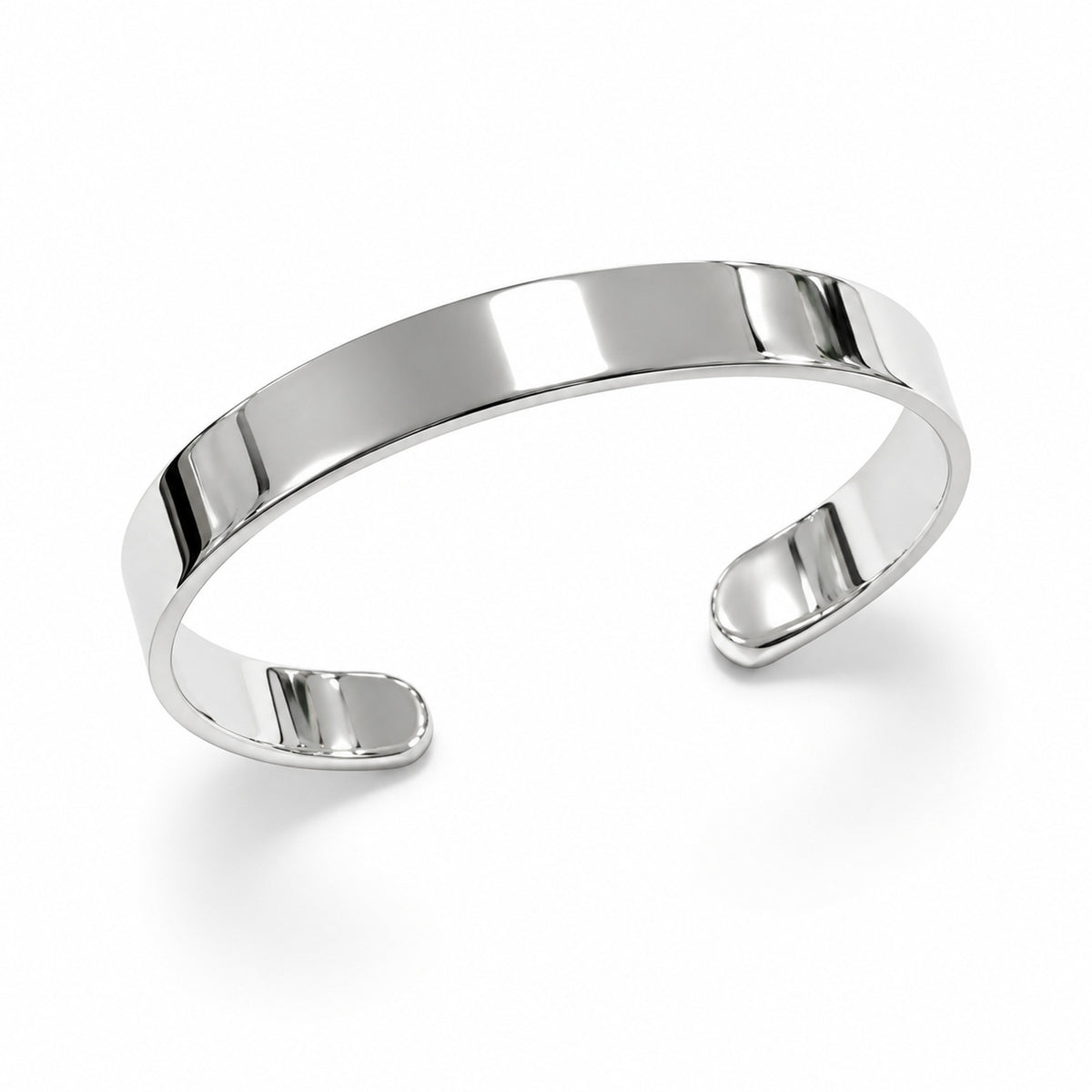 Breiter Armreif PURE Massiv 925er Sterling Silber Hochglanzpoliert