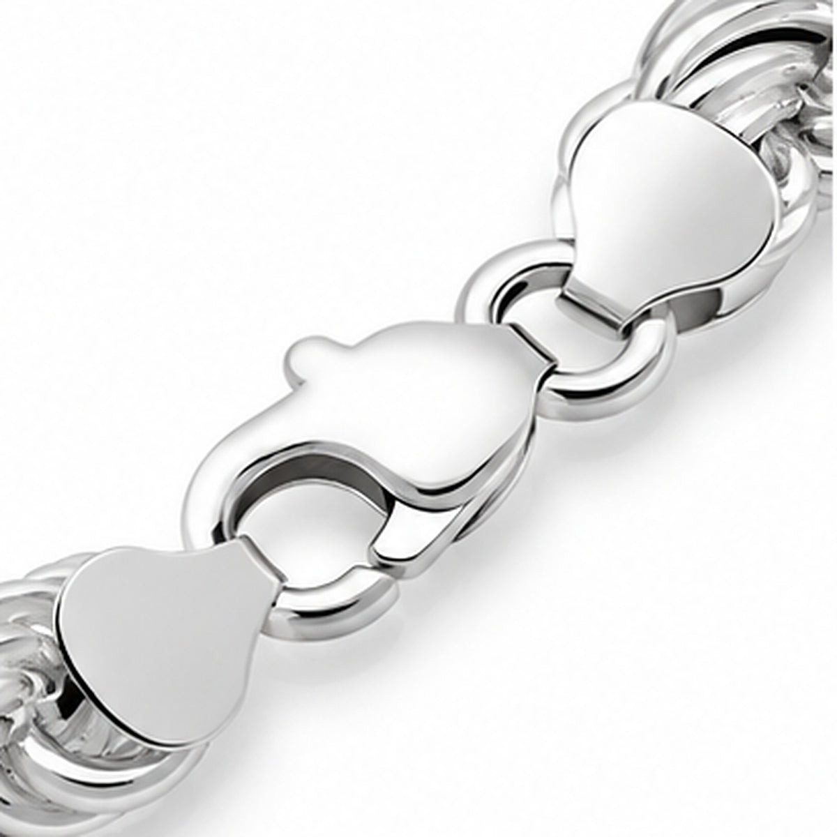 Kordelarmband 10 mm 925er Sterling Silber Massiv