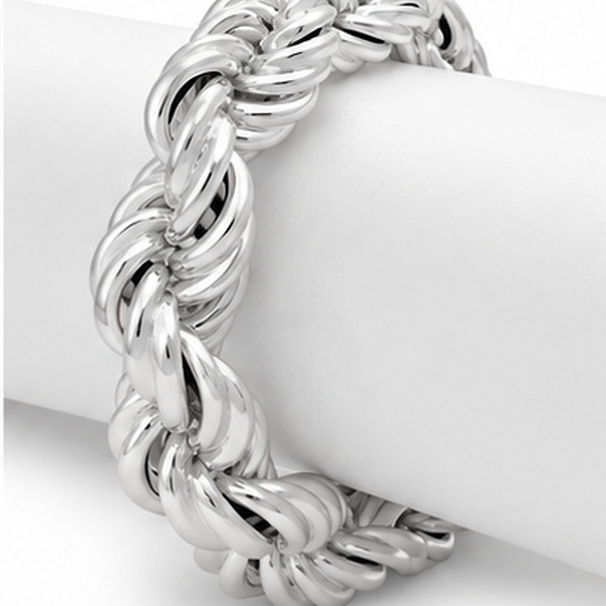 Kordelarmband 10 mm 925er Sterling Silber Massiv