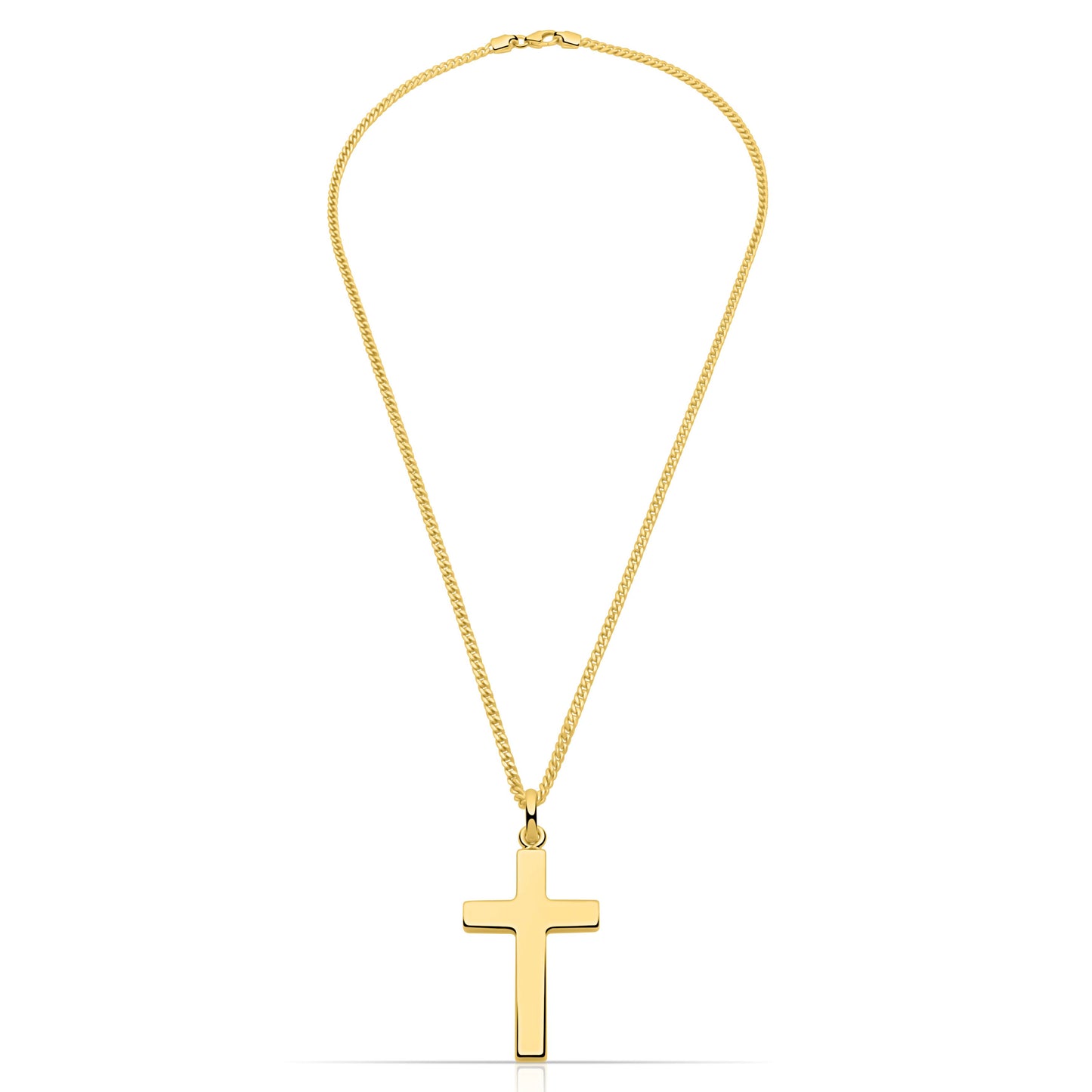 Kreuz Anhänger Groß 585er Vergoldet