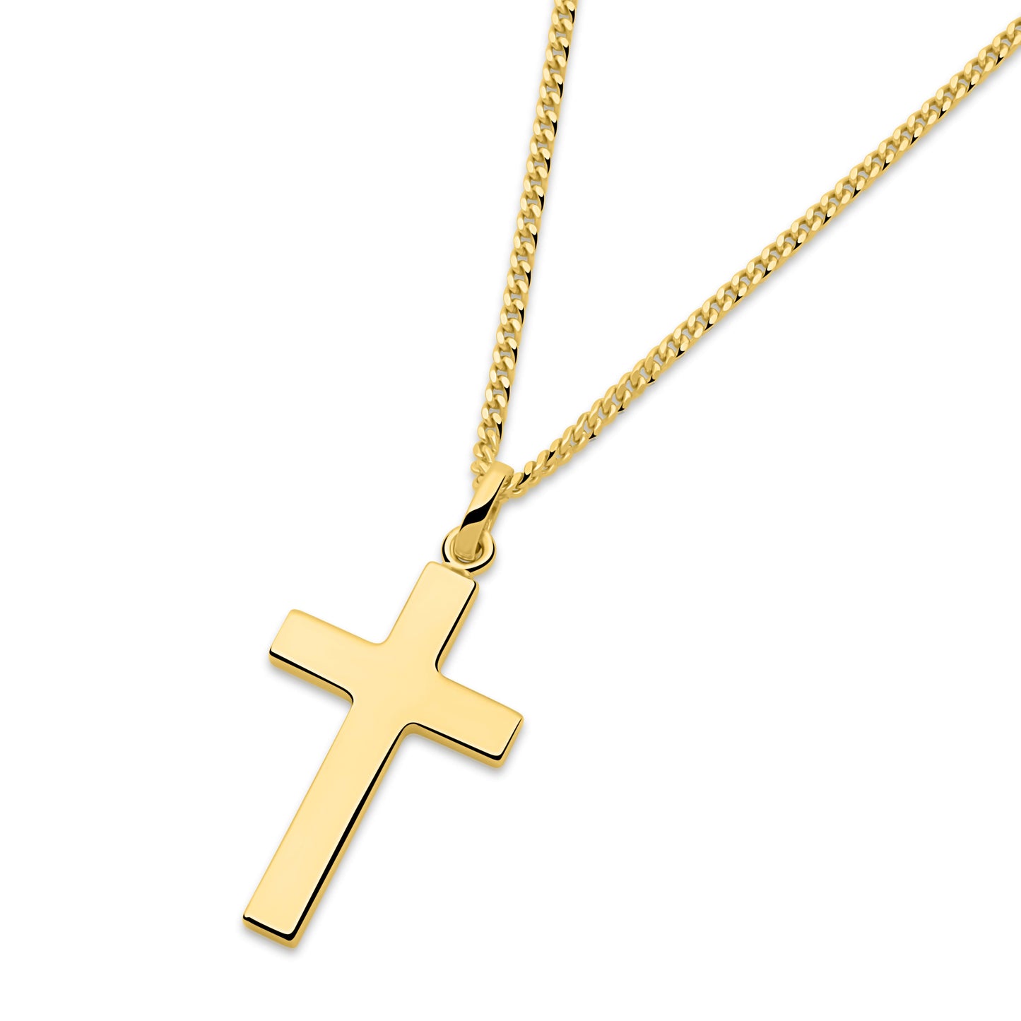 Kreuz Anhänger Groß 585er Vergoldet