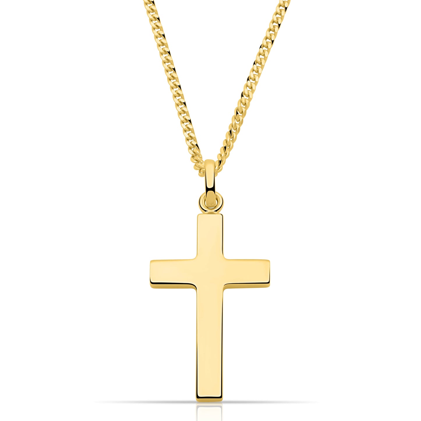 Kreuz Anhänger Groß 585er Vergoldet