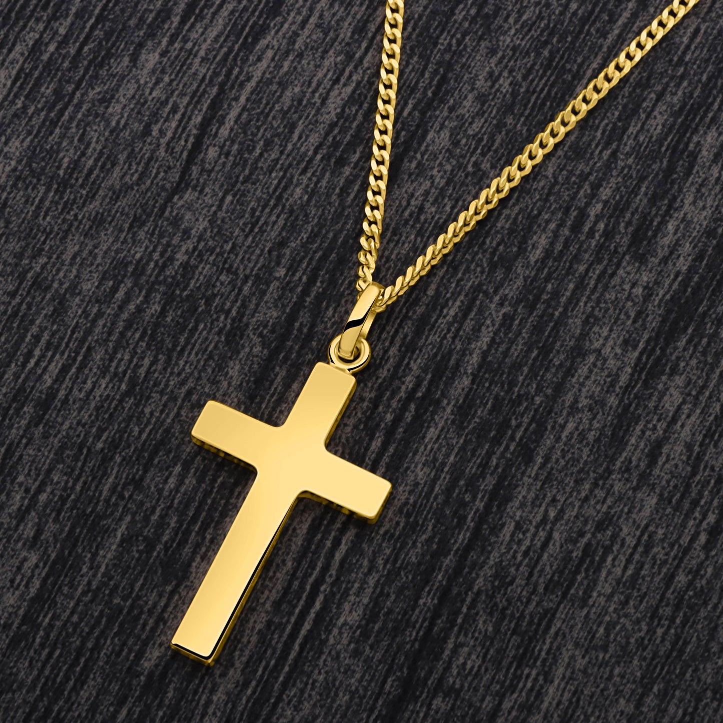 Kreuz Anhänger Groß 585er Vergoldet