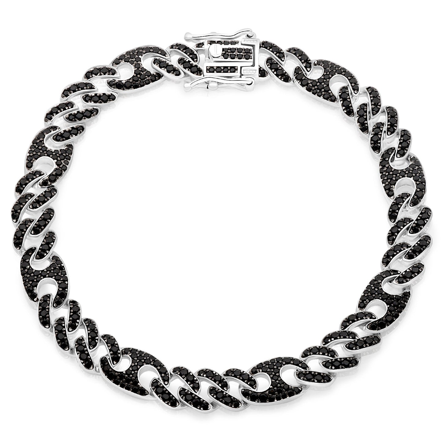 Panzerarmband Kaffebohnen 8 mm 925er Sterling Silber Massiv