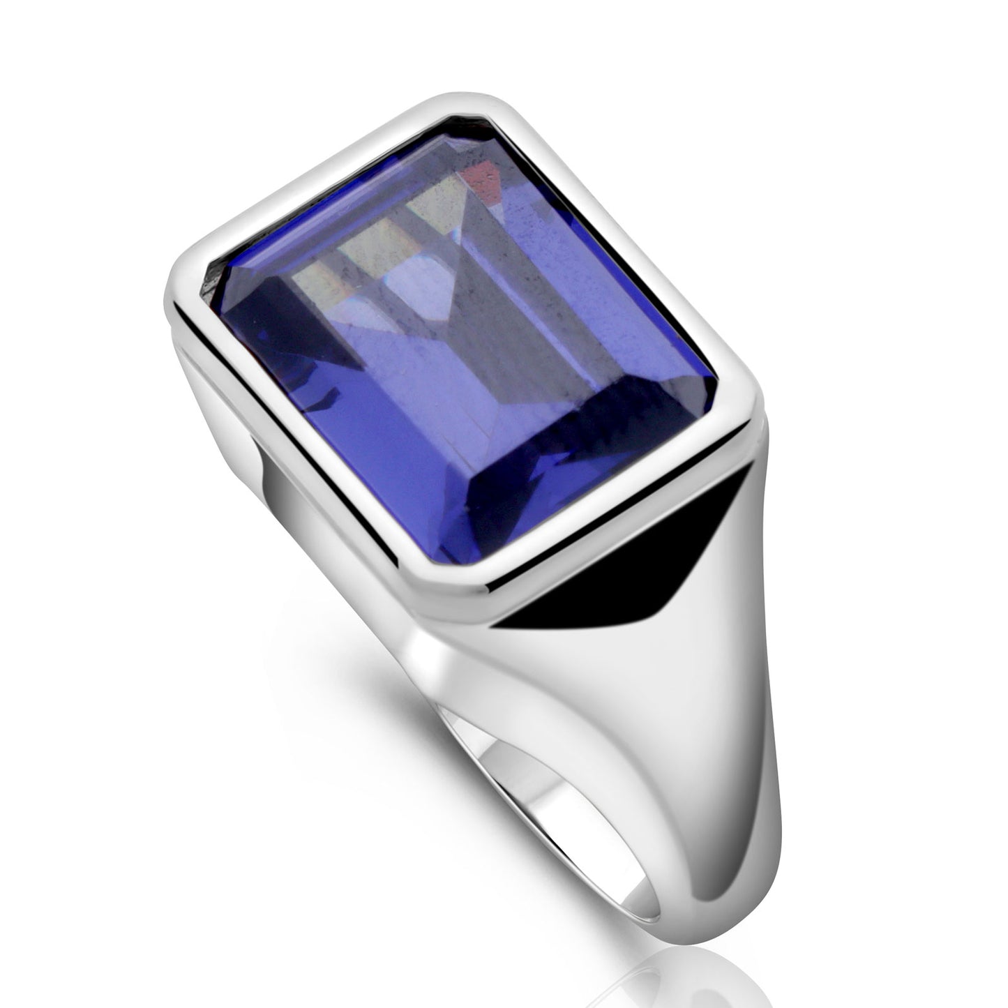 Ring 925 Silber Rhodiniert Zirkonia Blau
