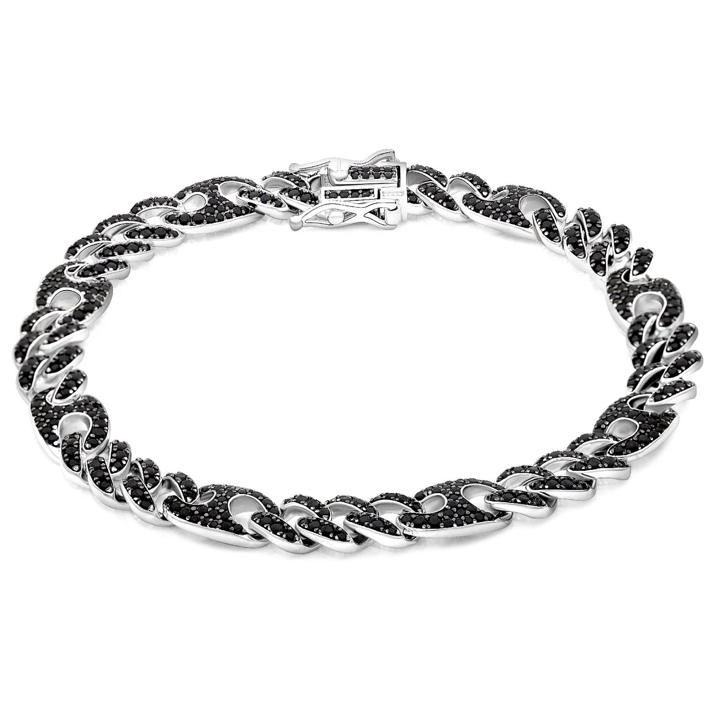 Panzerarmband Kaffebohnen 8 mm 925er Sterling Silber Massiv