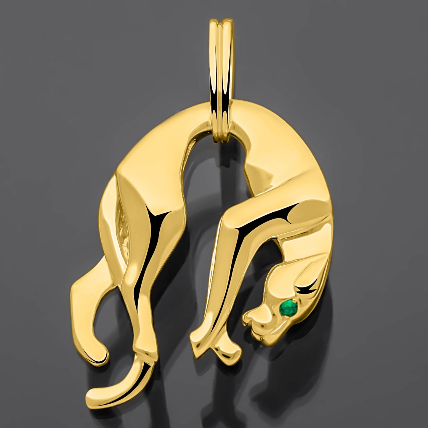 Pantheranhänger Groß 585er Vergoldet