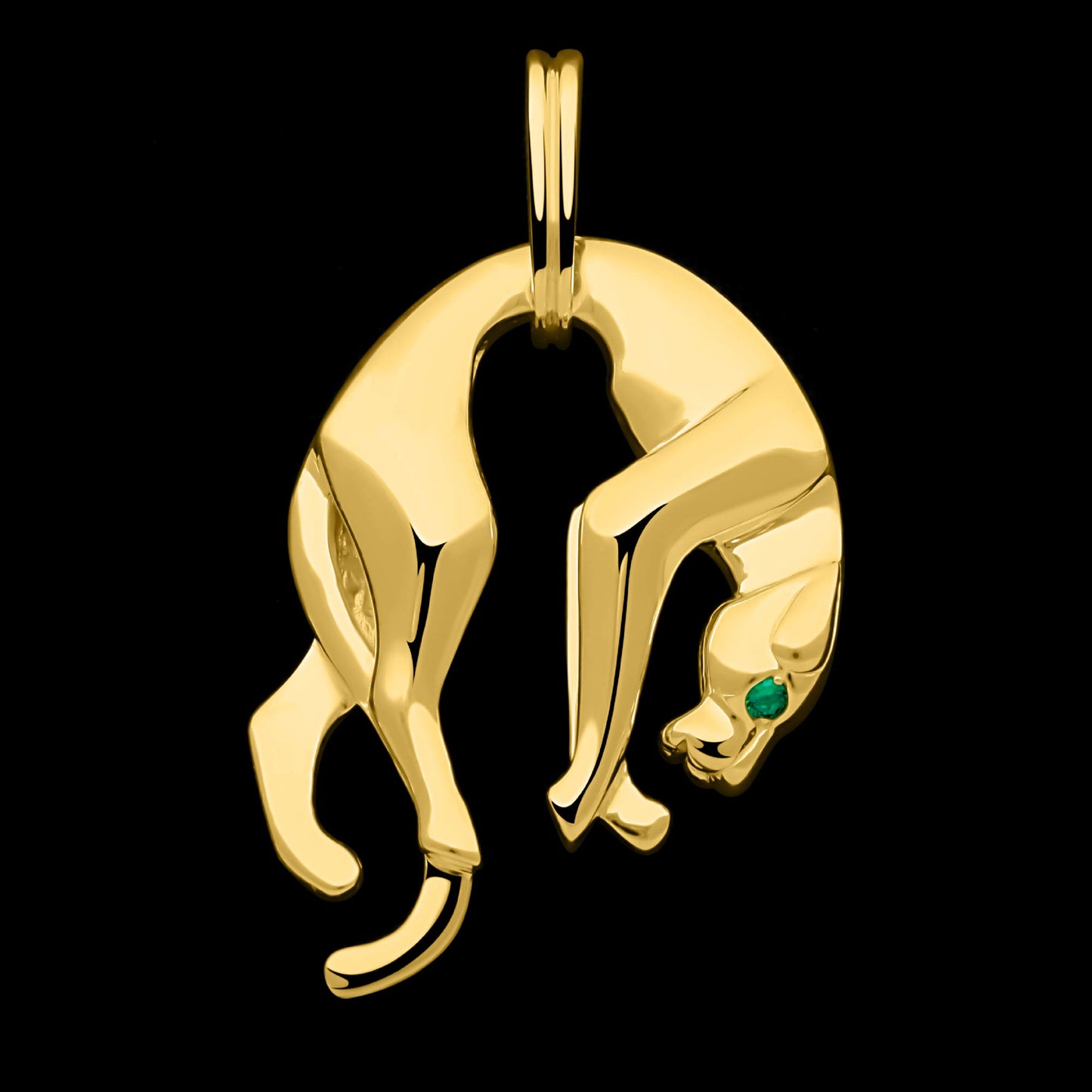 Pantheranhänger Groß 585er Vergoldet