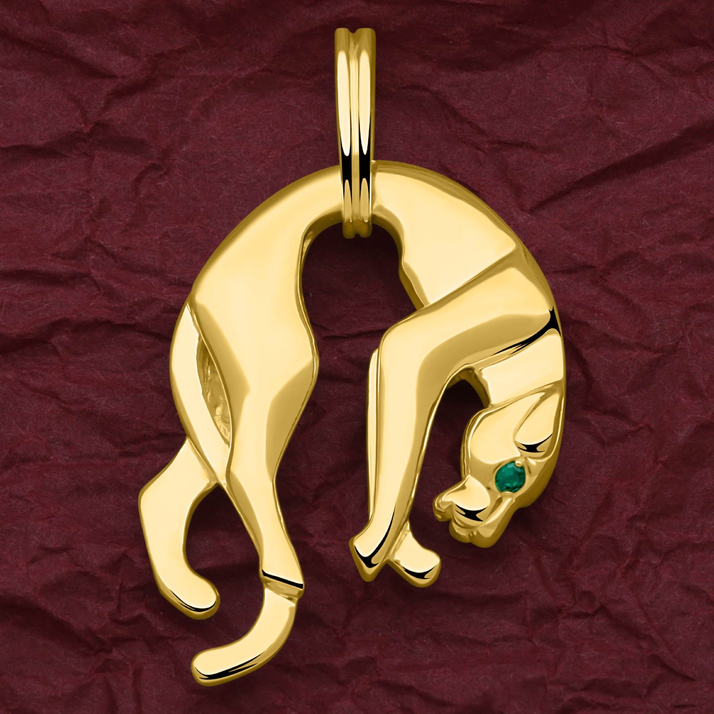 Pantheranhänger Groß 585er Vergoldet