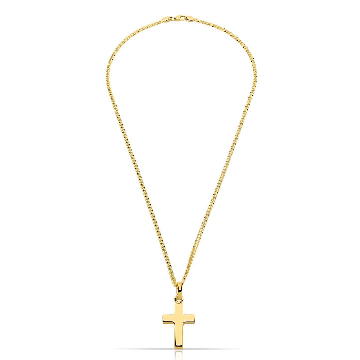 Kreuz Anhänger Klein 585er Vergoldet