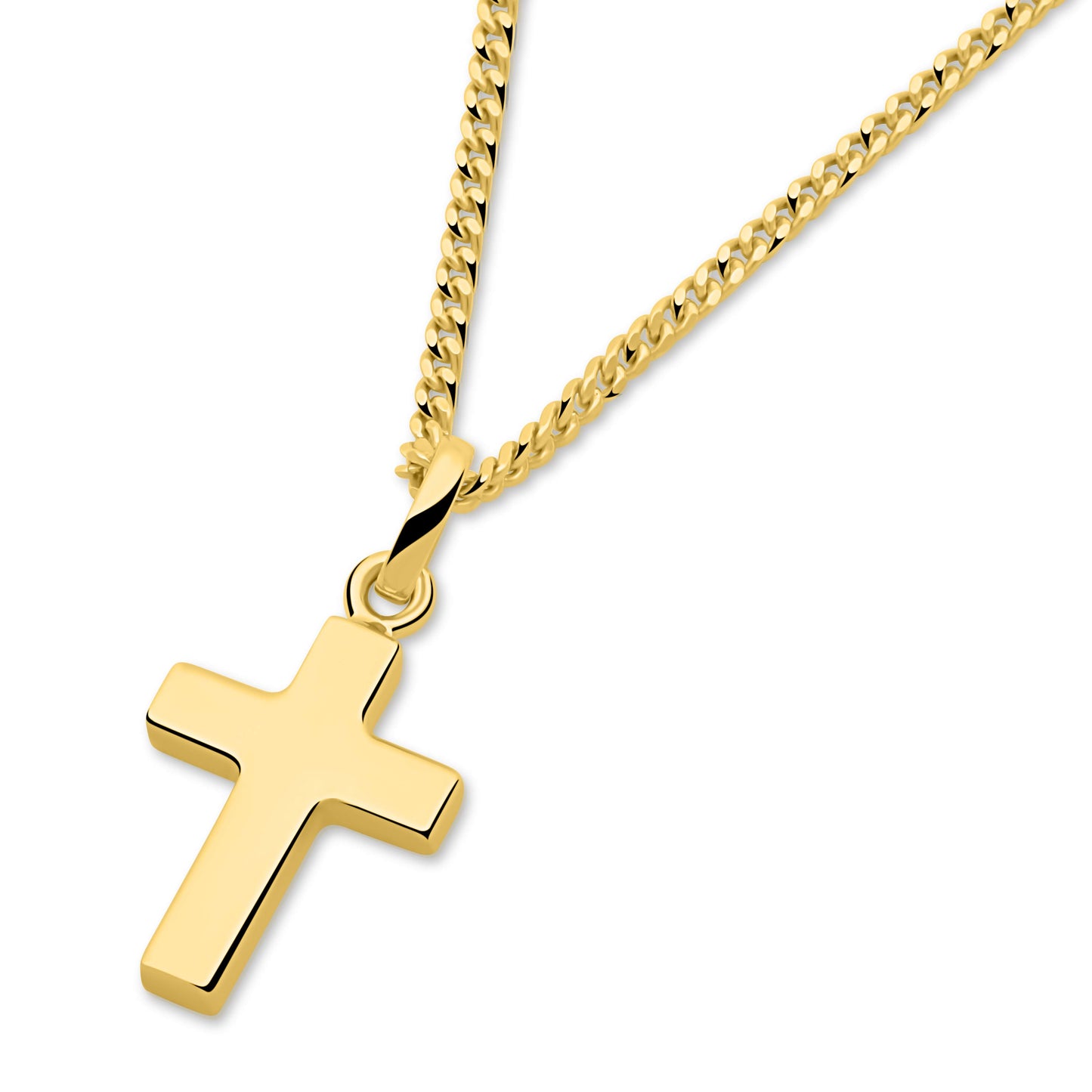 Kreuz Anhänger Klein 585er Vergoldet