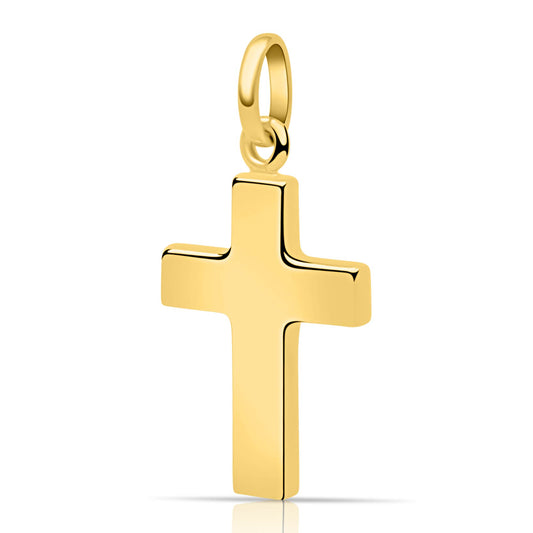 Kreuz Anhänger Mittel 585er Vergoldet