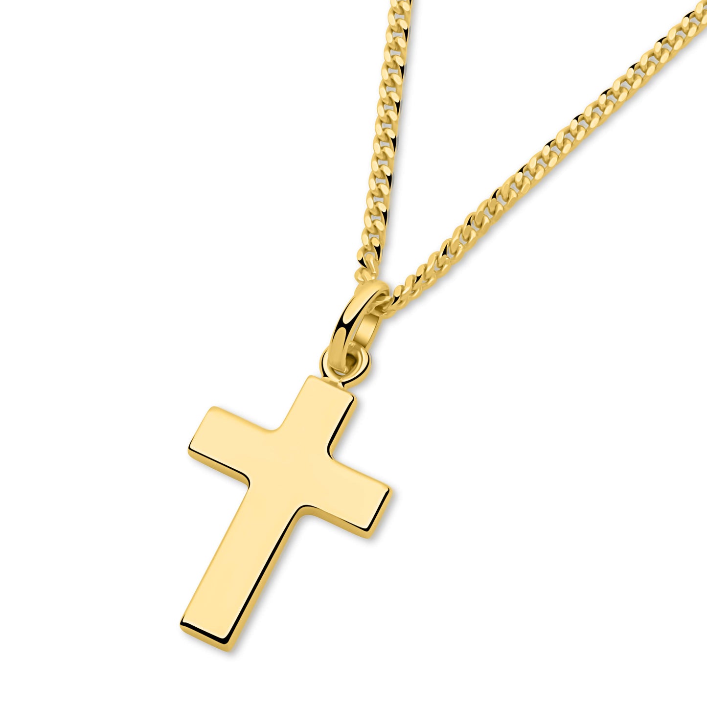 Kreuz Anhänger Mittel 585er Vergoldet