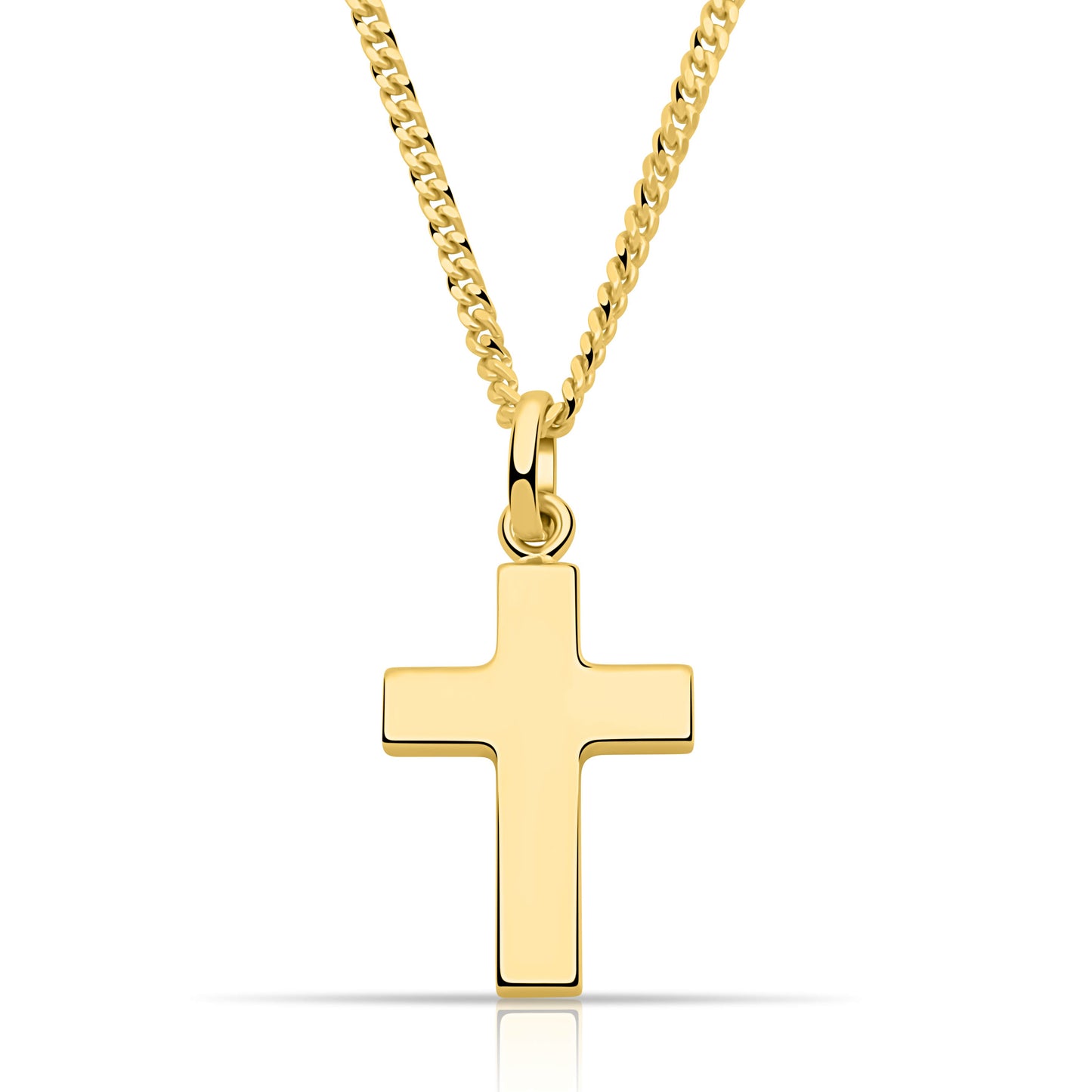 Kreuz Anhänger Mittel 585er Vergoldet