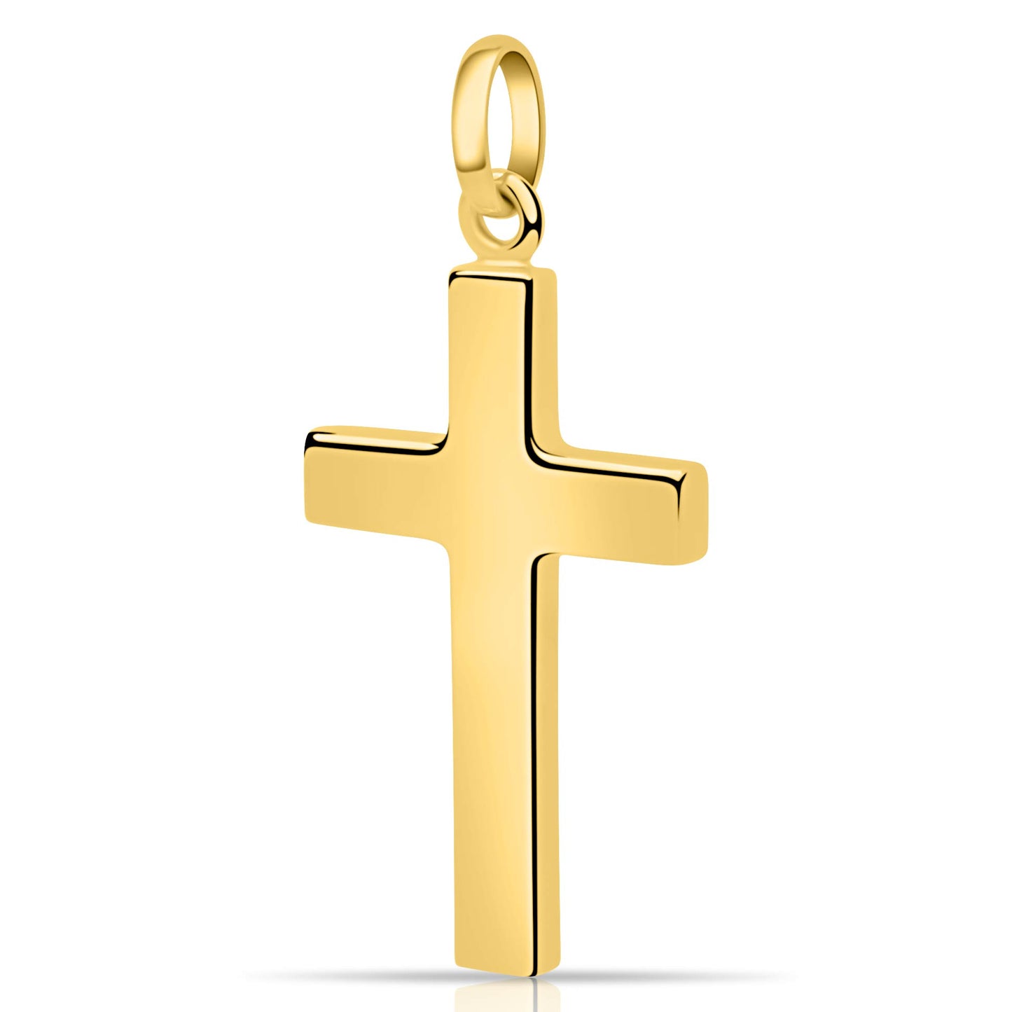 Kreuz Anhänger Groß 585er Vergoldet