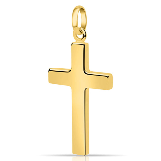 Kreuz Anhänger Groß 585er Vergoldet