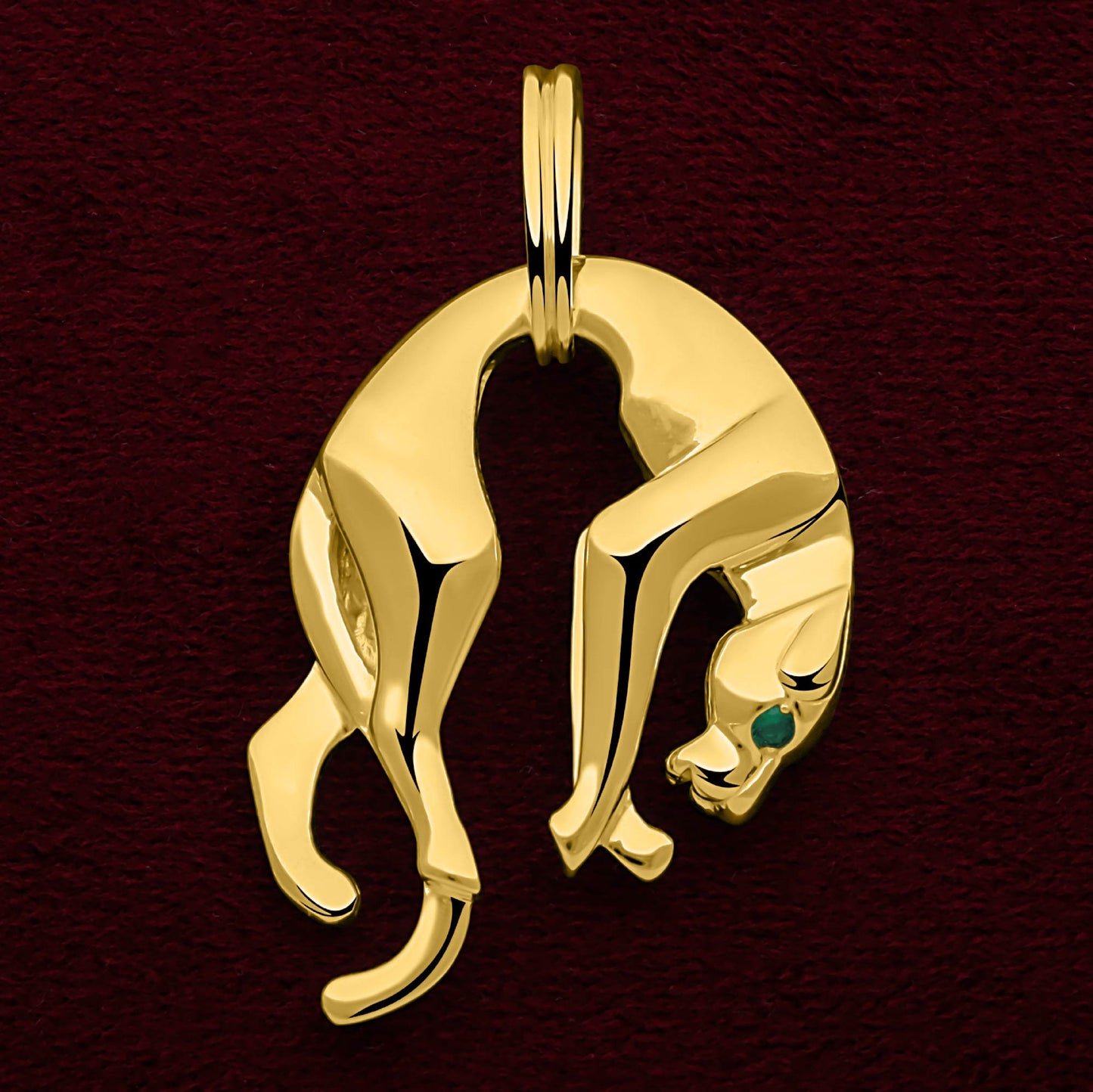 Pantheranhänger Groß 585er Vergoldet