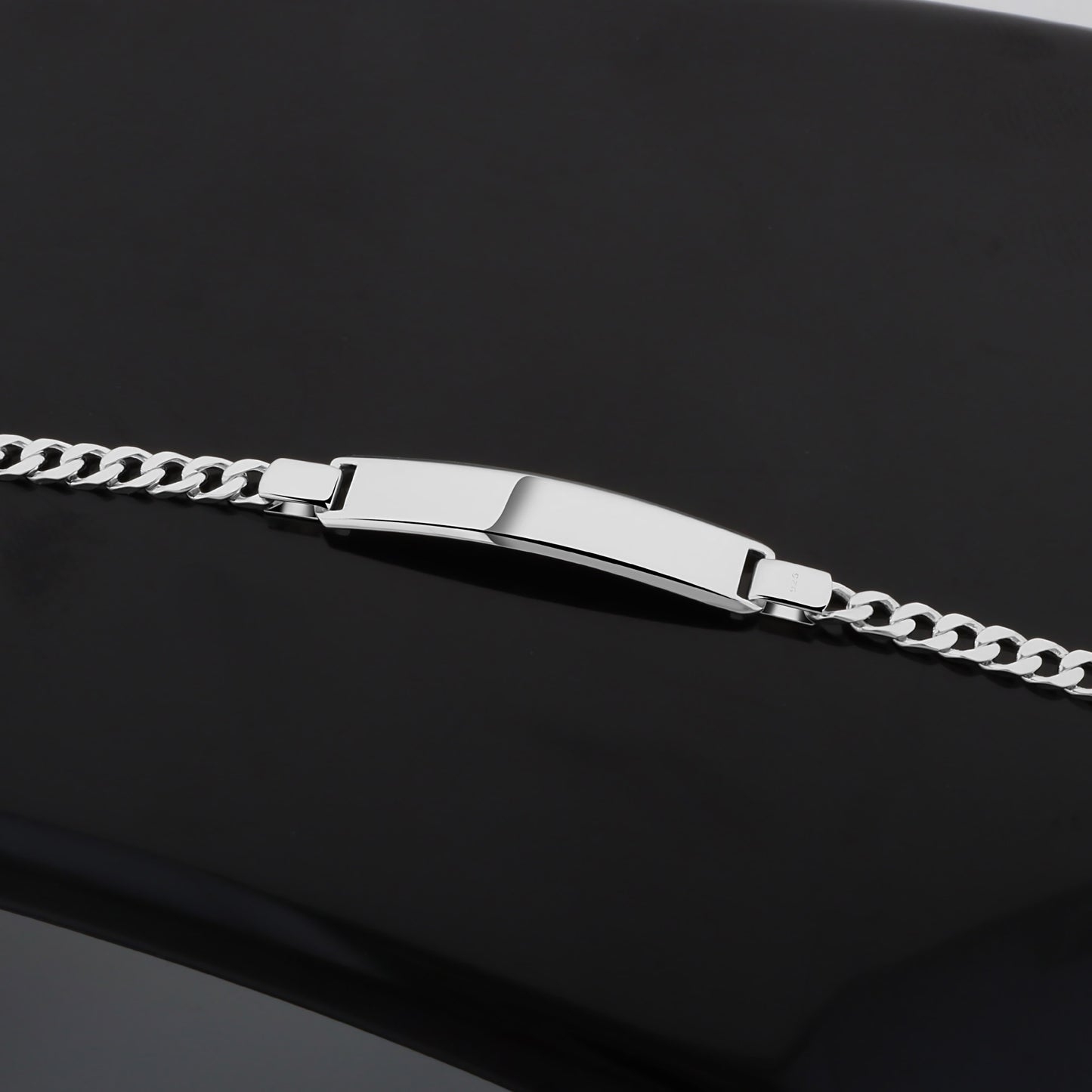 Gravurarmband 7 mm Panzerarmband 925er Sterling Silber Massiv