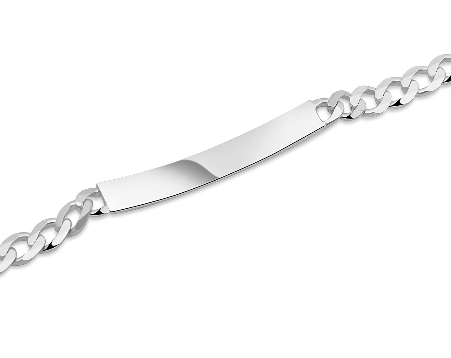 Gravurarmband Plattenarmband mit seitlichem Schlitzornament 925er Sterling Silber Massiv