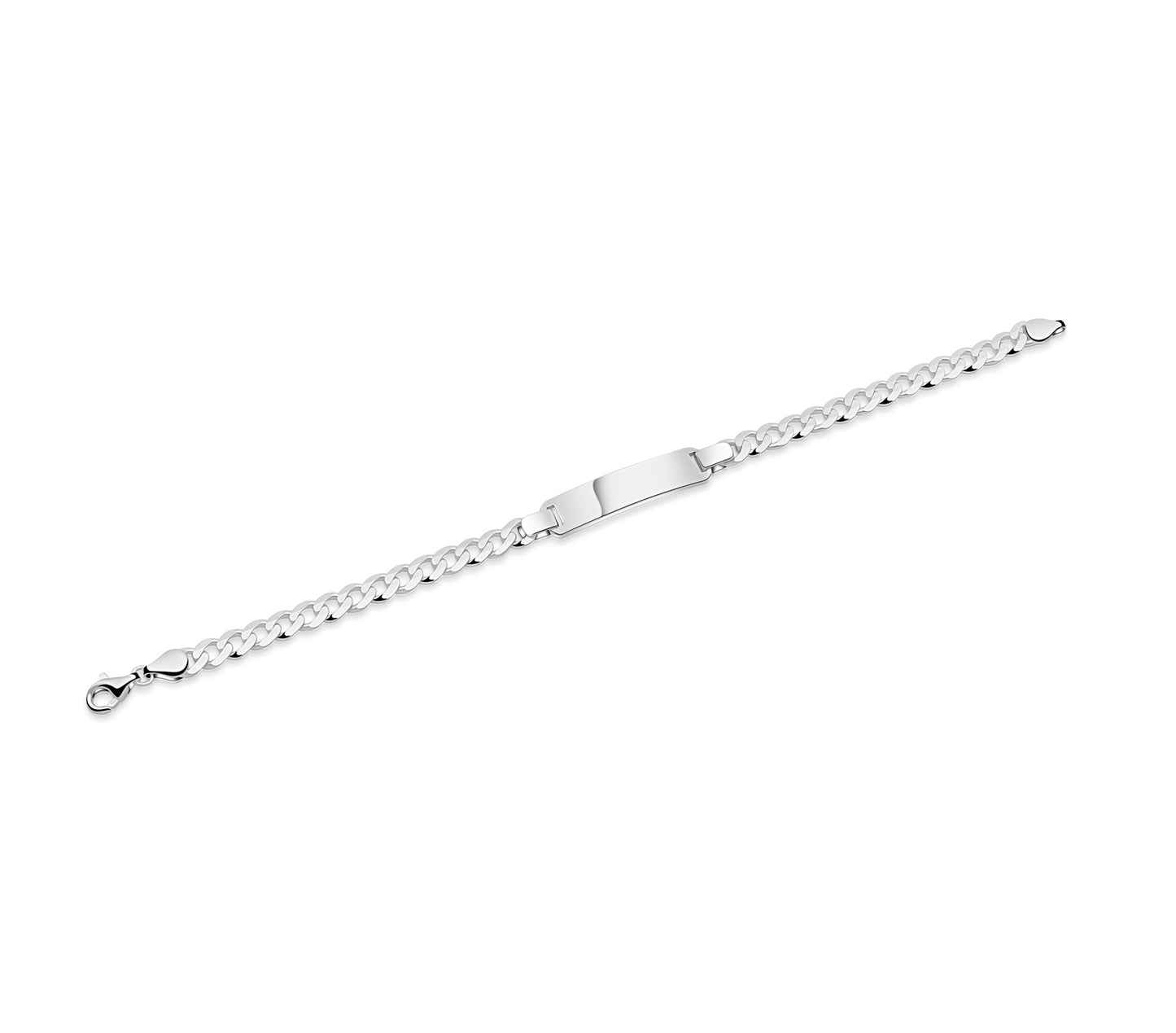 Gravurarmband Platten-Panzerarmband 925er Sterling Silber Massiv