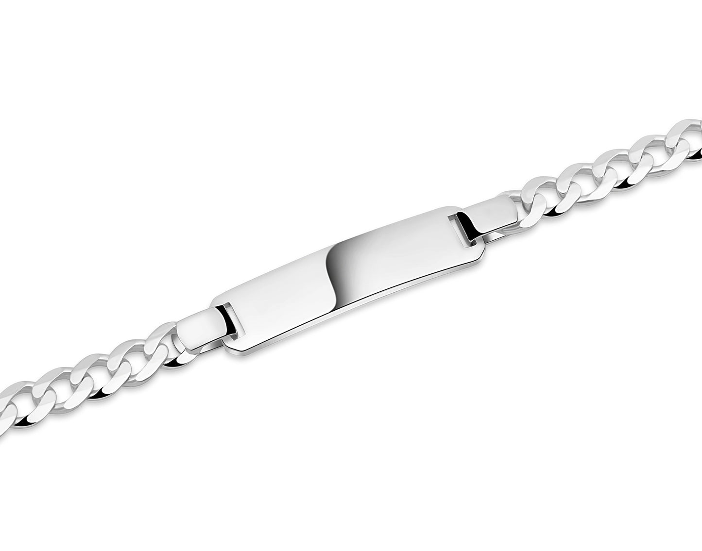 Gravurarmband Platten-Panzerarmband 925er Sterling Silber Massiv