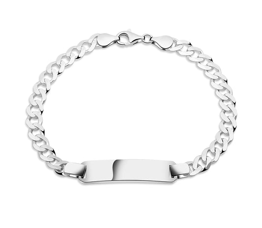 Gravurarmband Platten-Panzerarmband 925er Sterling Silber Massiv
