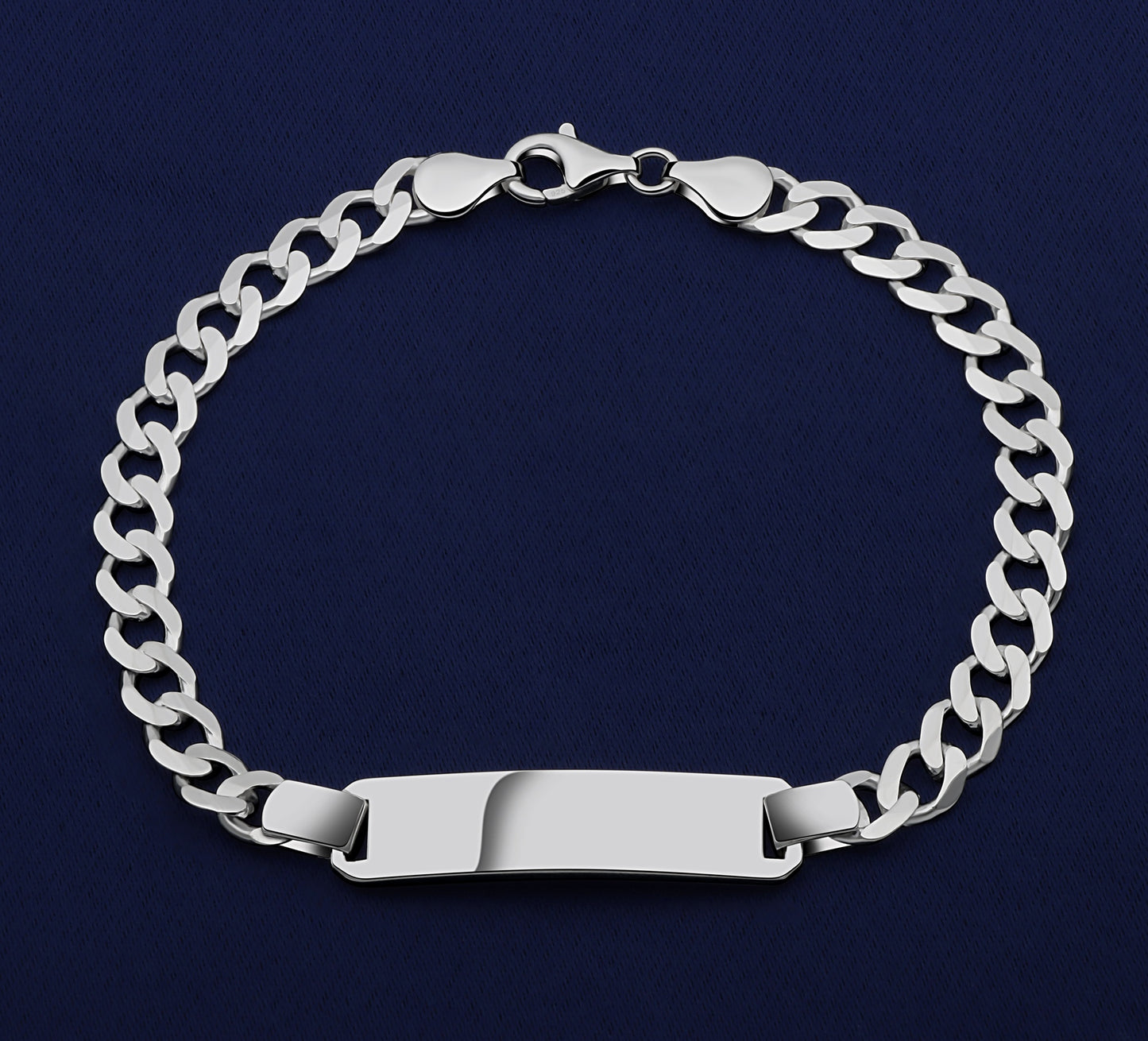 Gravurarmband Platten-Panzerarmband 925er Sterling Silber Massiv