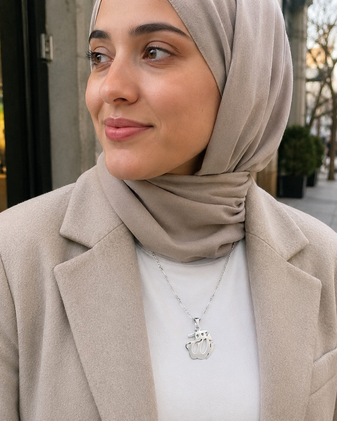 Anhänger Allah Groß 925er Sterling Silber Massiv