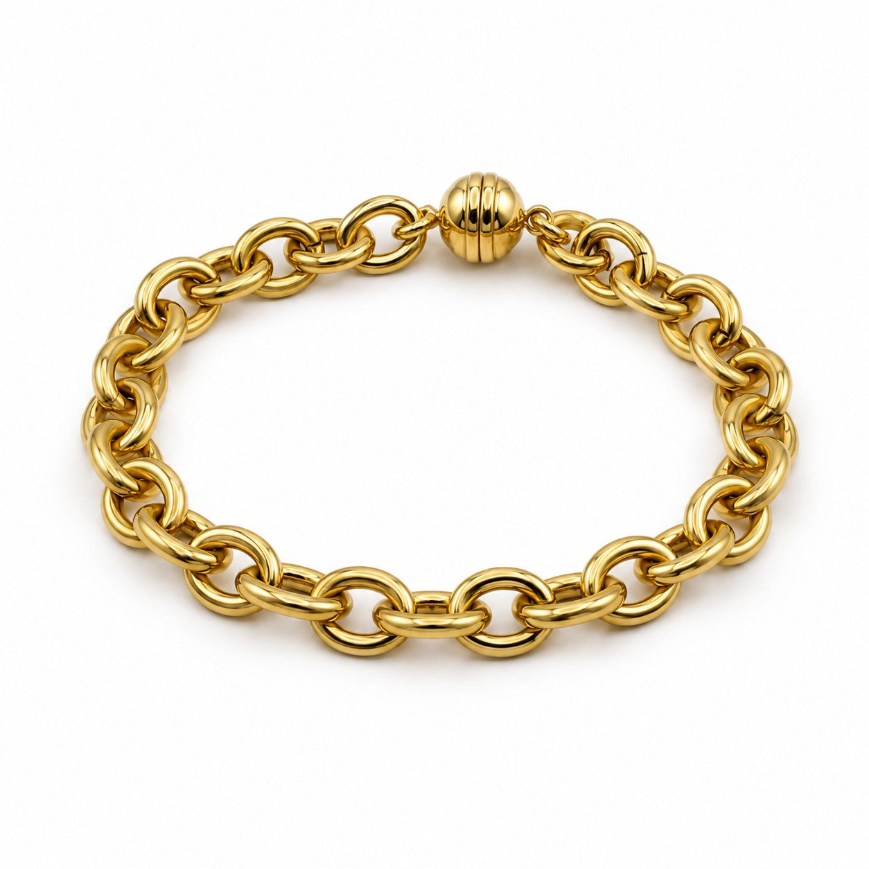 Ankerarmband 10 mm 585er Vergoldet mit Magnetverschluss