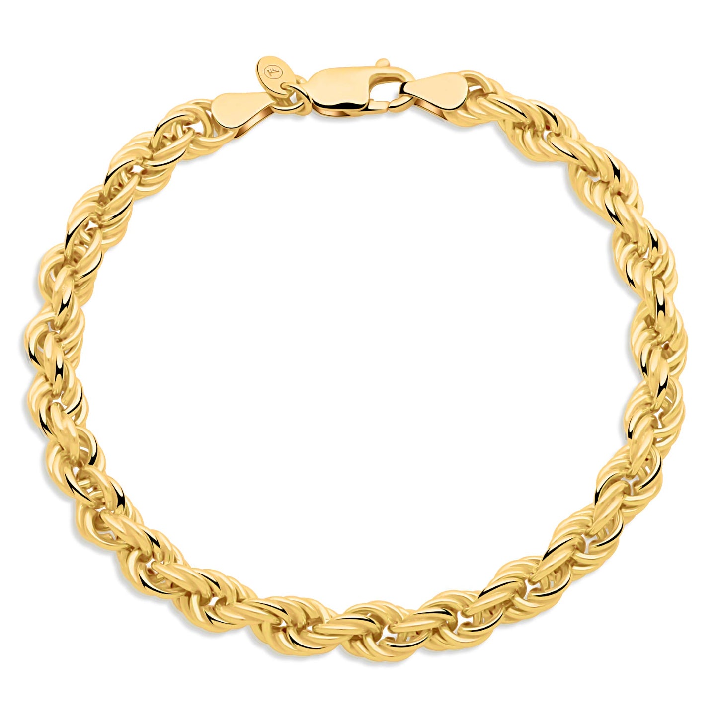 Kordelarmband 6 mm Echt 585er Vergoldet 14 Karat  Massiv