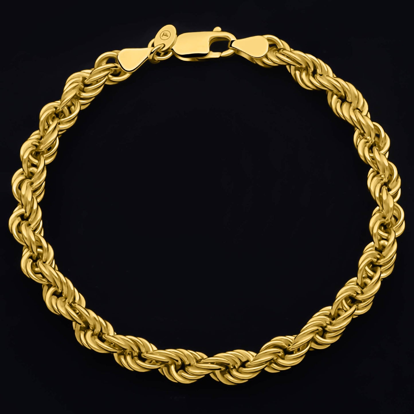 Kordelarmband 6 mm Echt 585er Vergoldet 14 Karat  Massiv