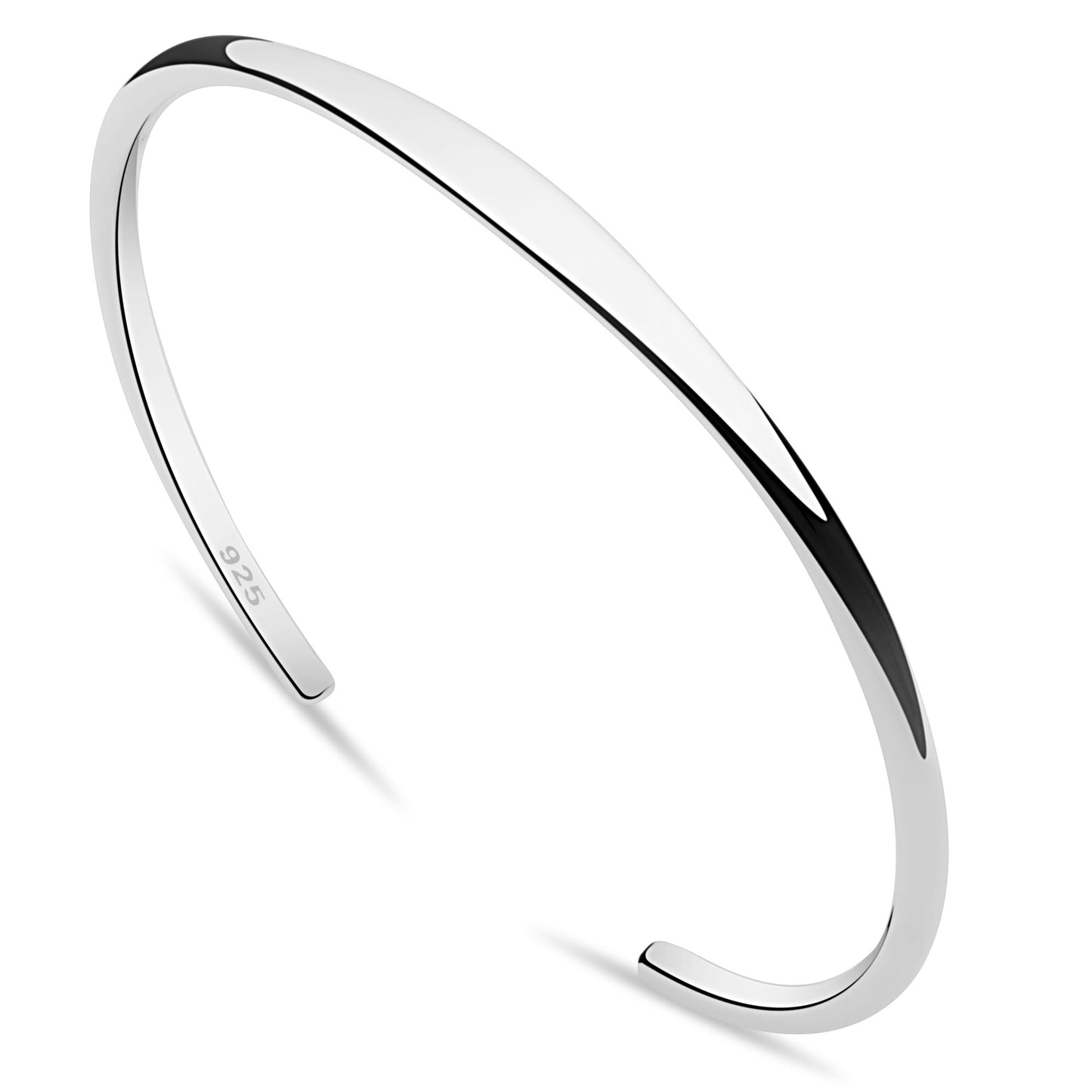 Armreif 3-4 mm Schlicht  925er Silber Massiv
