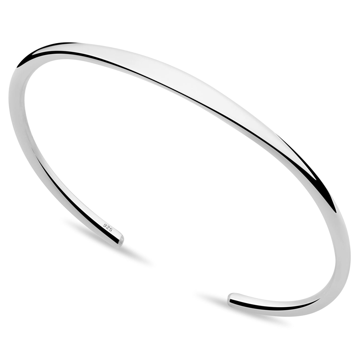 Armreif 3-4 mm Schlicht  925er Silber Massiv
