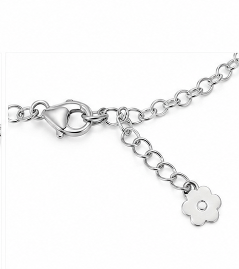 Blumen Design Armband 925er Sterling Silber Rhodiniert Massiv Verstellbar