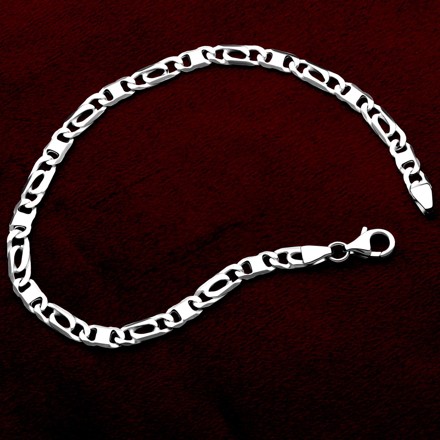 Griechisches Armband 4 mm 925er Sterling Silber Massiv