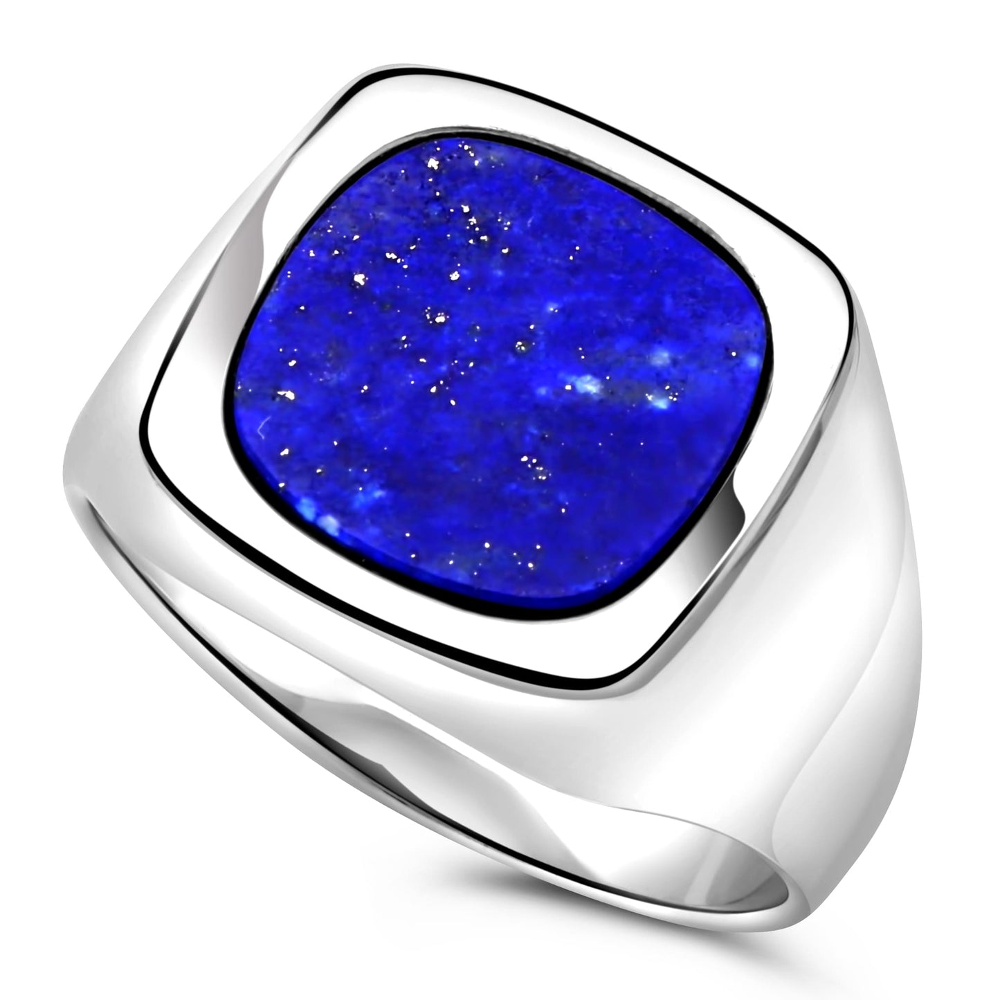 Siegelring Lapislazuli 925er Sterling Silber Massiv