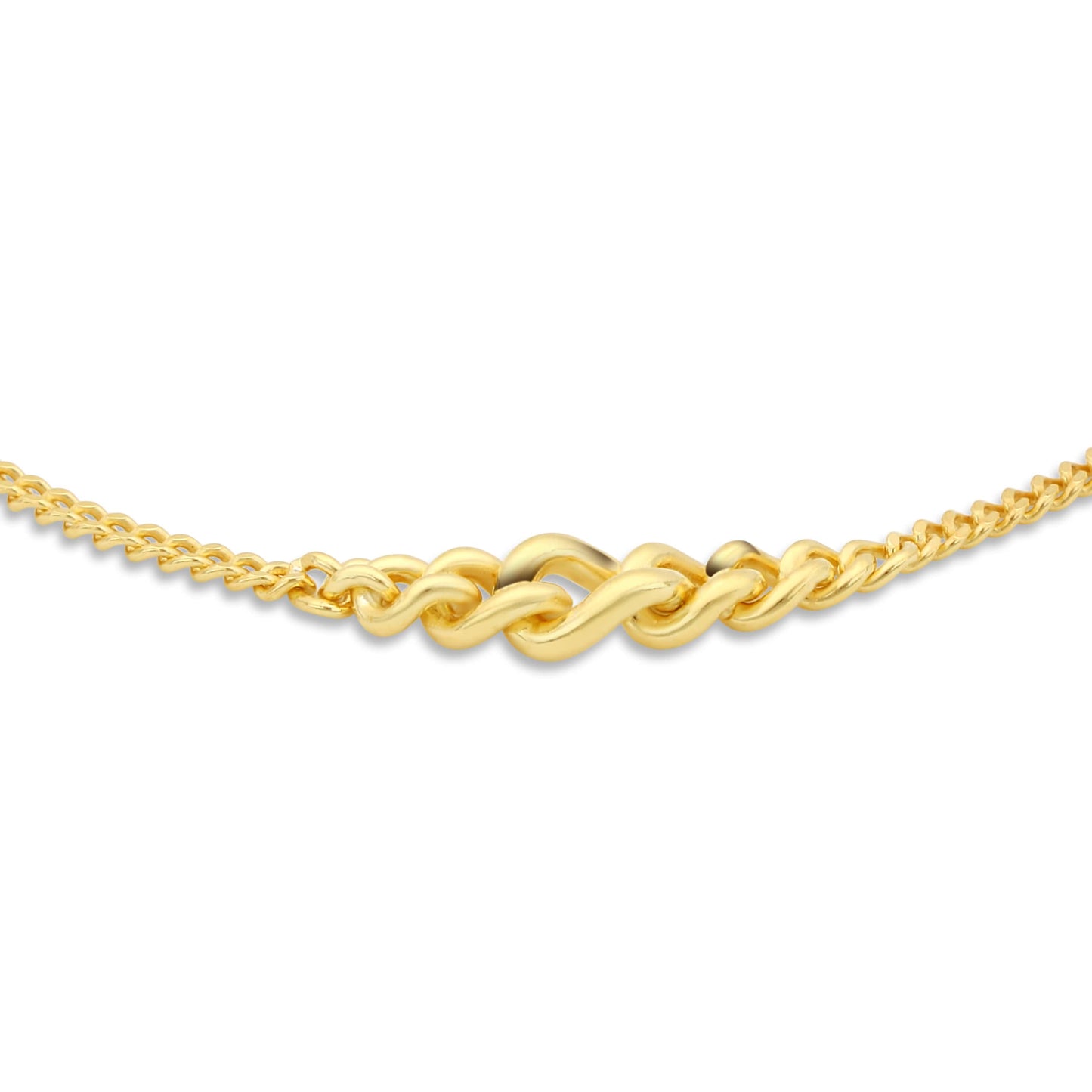 Tony Fein Panzerarmband 2 mm 14 Karat Vergoldet Massiv 925 Silber Poliert Damen 16-19,5 cm