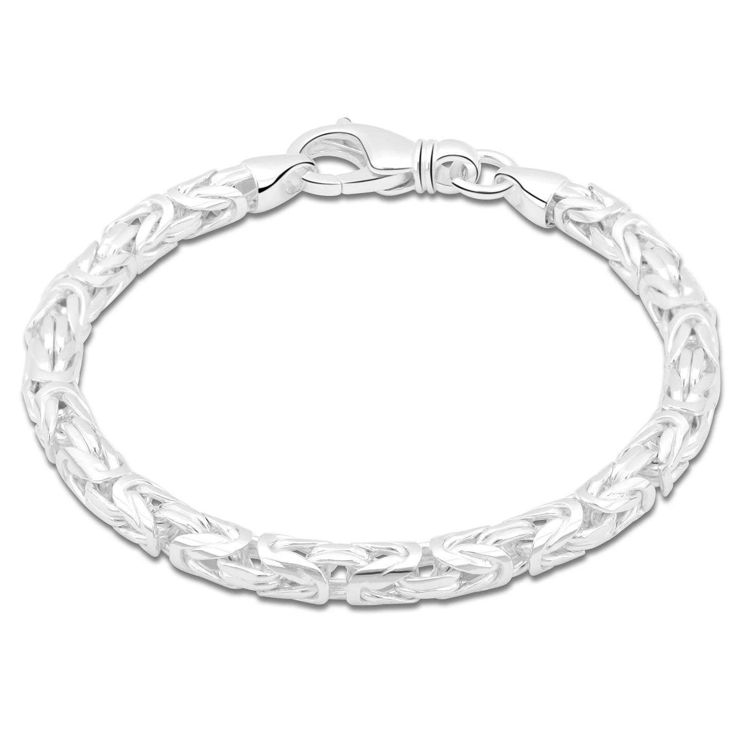 Königsarmband Rund 6 mm 925er Sterling Silber Massiv