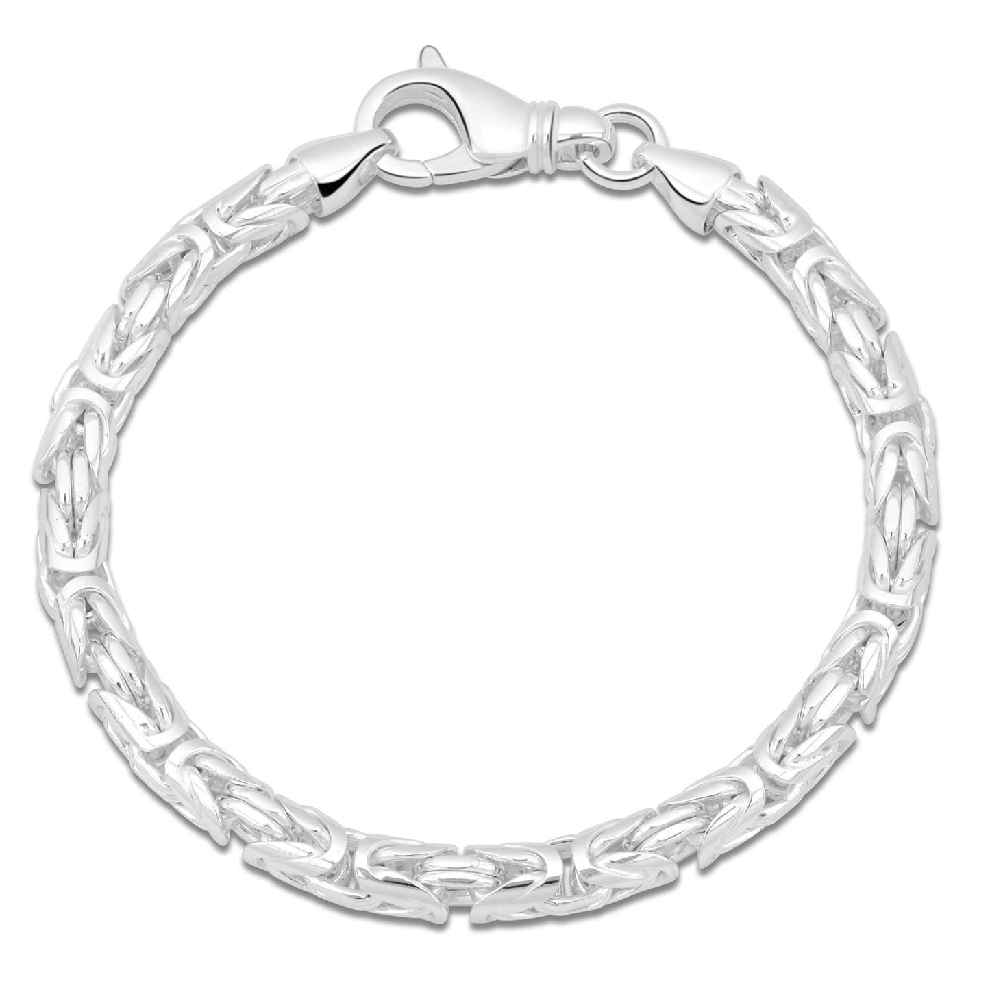 Königsarmband Rund 6 mm 925er Sterling Silber Massiv