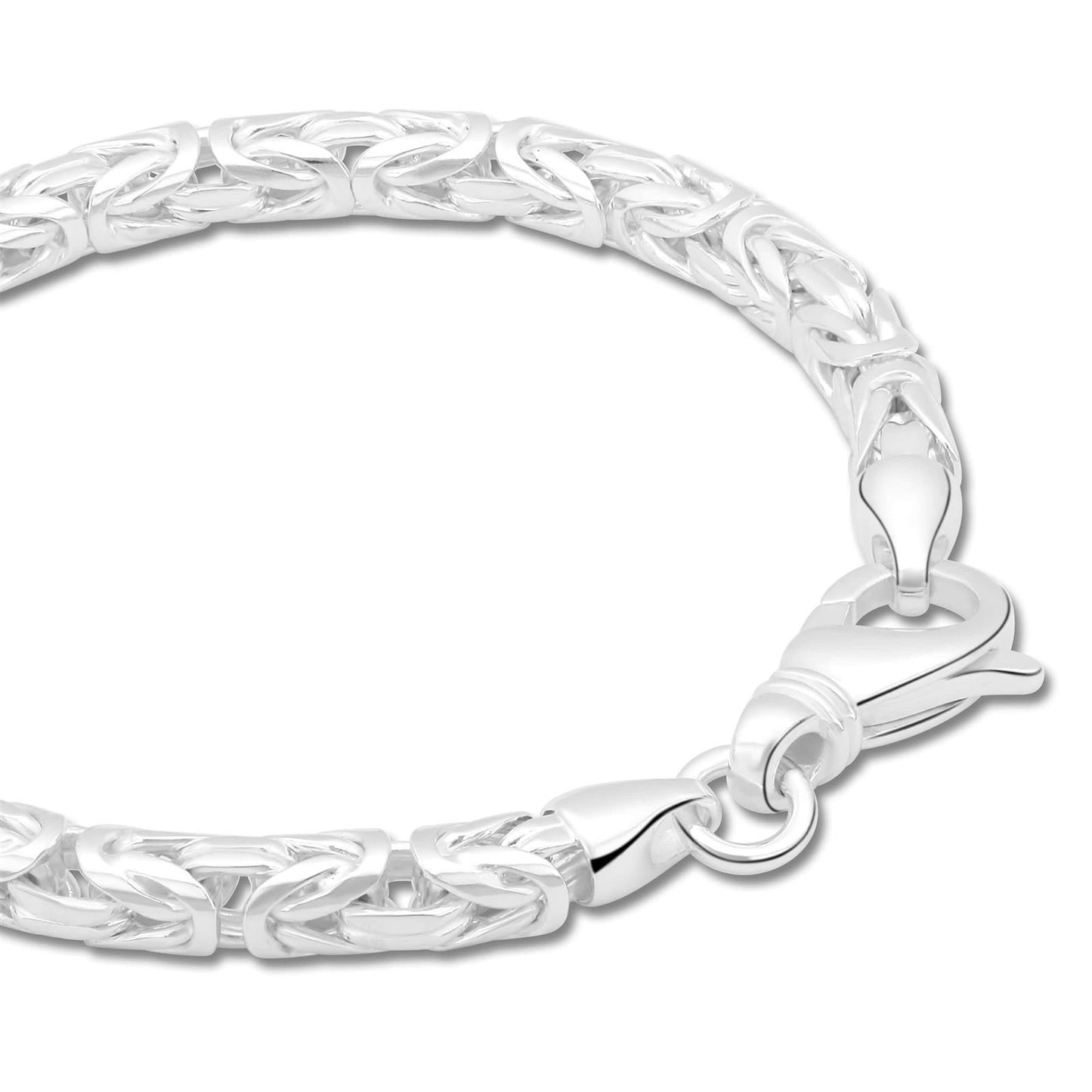 Königsarmband Rund 6 mm 925er Sterling Silber Massiv