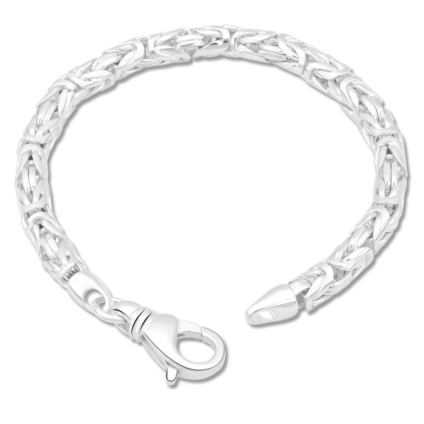 Königsarmband Rund 6 mm 925er Sterling Silber Massiv