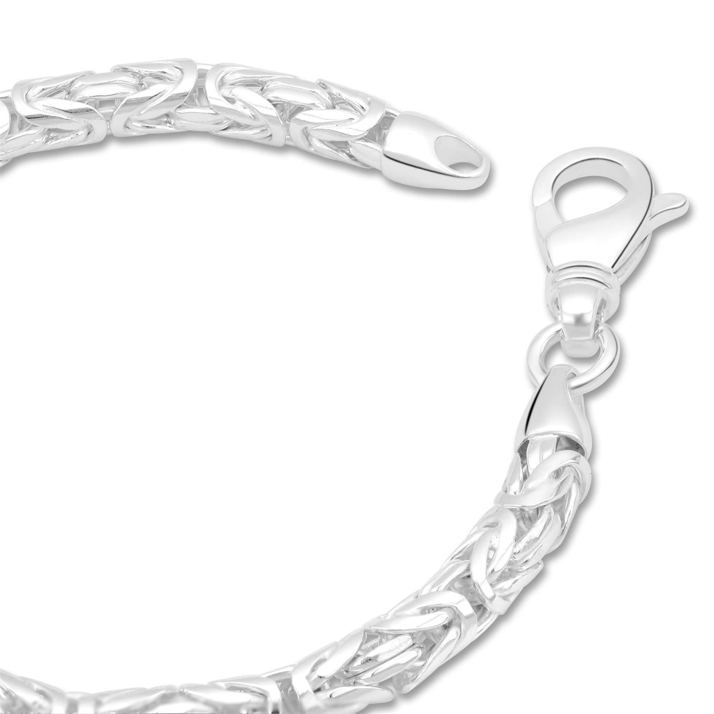 Königsarmband Rund 6 mm 925er Sterling Silber Massiv