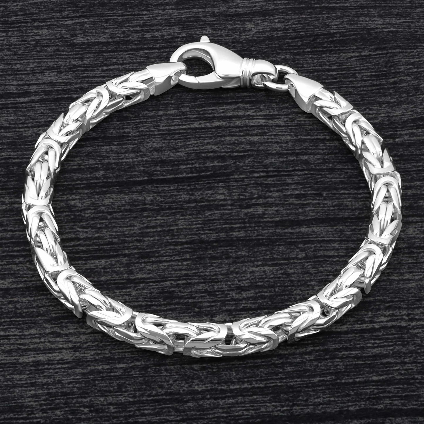 Königsarmband Rund 6 mm 925er Sterling Silber Massiv